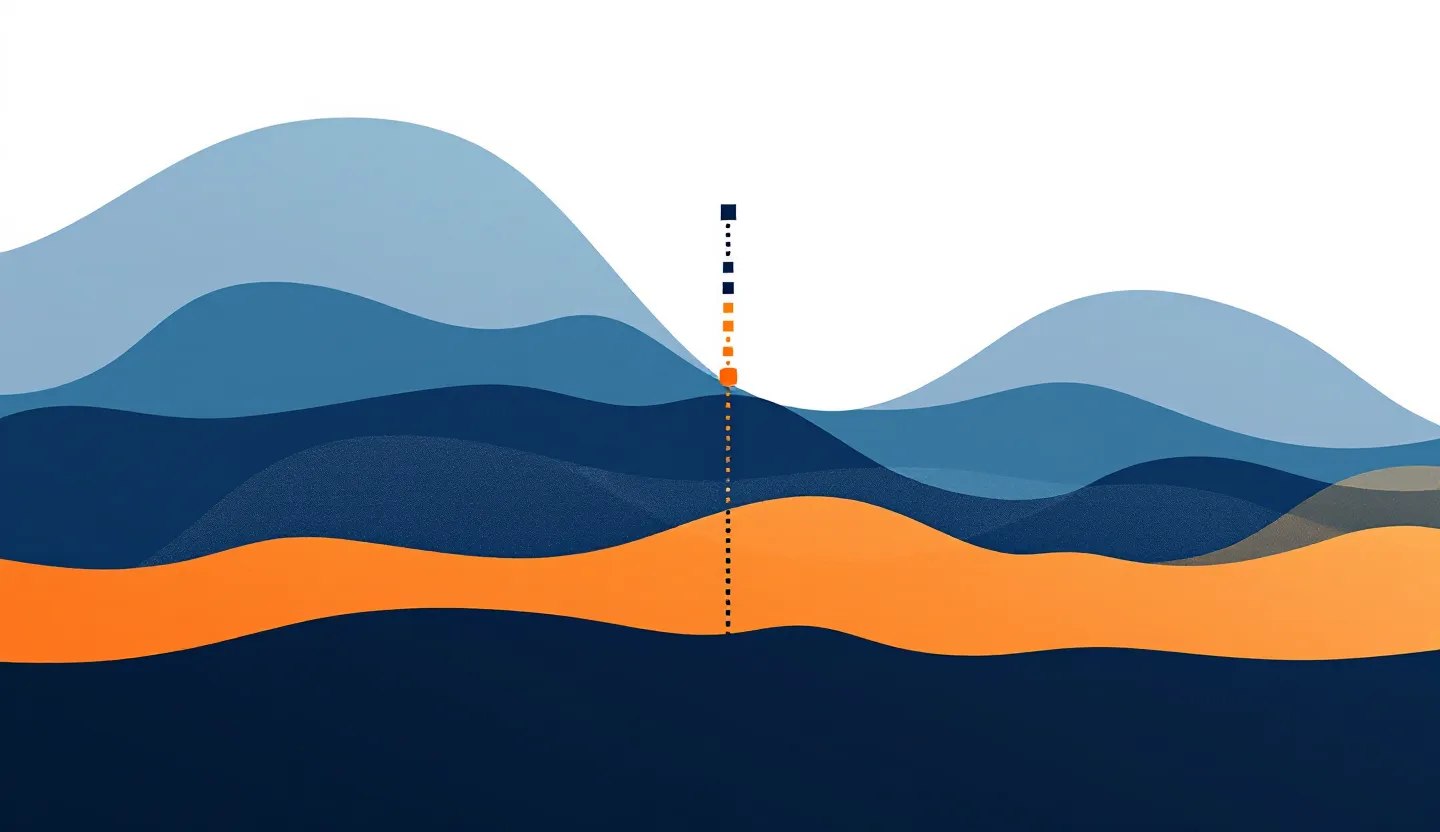 Editorial card-style forest-plot composition with five subgroup lines and a single orange overall marker
